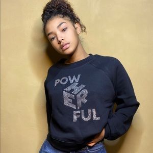 Rhinestone PowHerful sweatshirt.Woman empowerment